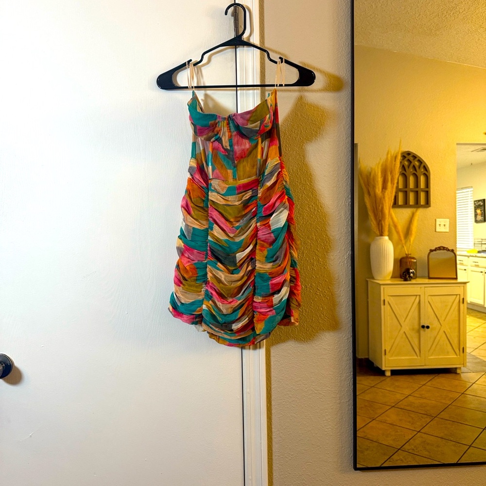 Zara Multicolor Strapless Dress - Picture 1 of 2